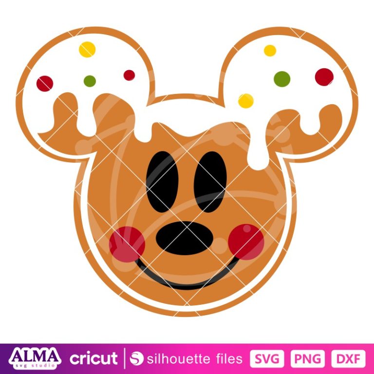 Gingerbread Mickey Head Svg, Christmas Svg, Disney Svg, Cricut