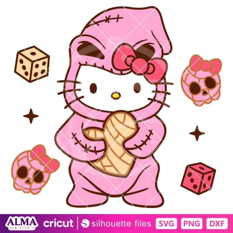 Oogie Boogie Concha Hello Kitty Svg, Boogie Man Kitty Svg, Halloween