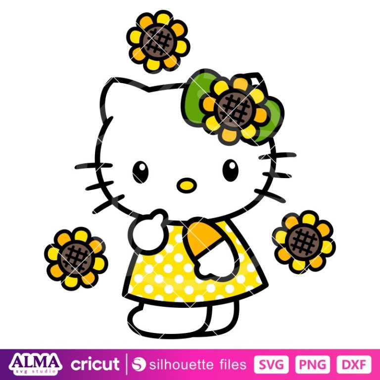 Sunflower Hello Kitty Svg, Sanrio Svg, Hello Kitty Svg, Kawaii Svg, PNG ...