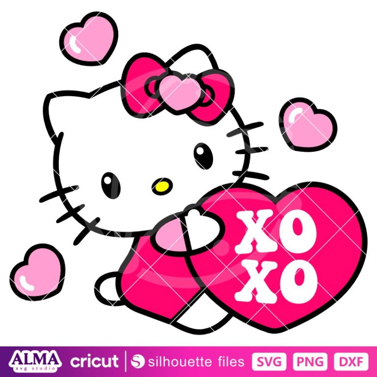 Hello Kitty XOXO Svg, Valentine’s Day Svg, Sanrio Valentine Svg, Kawaii ...